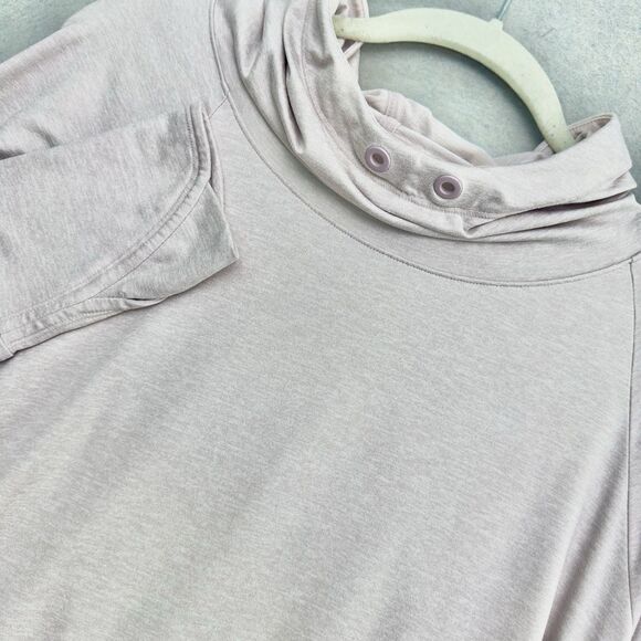 Athleta Tops - Athleta Hoodie Sweatshirt Uptempo Sz Medium Light Pink Long Relaxed Soft Hiking